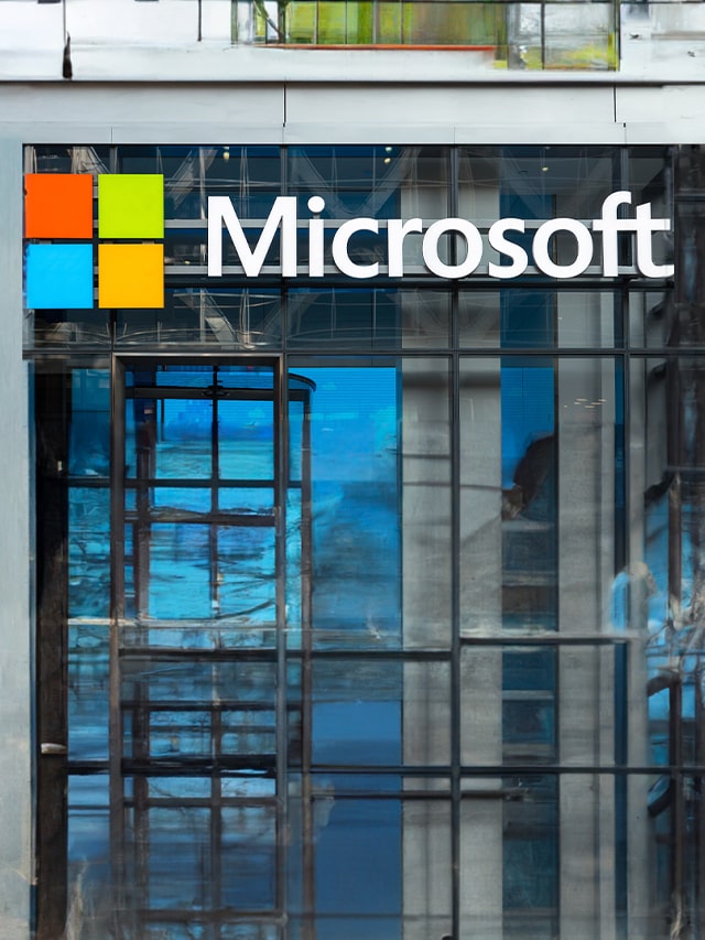 microsoft sign on a building in nyc, representing microsoft corporation, an american multinational technology company, concept of microsoft data science internship 2025 full details