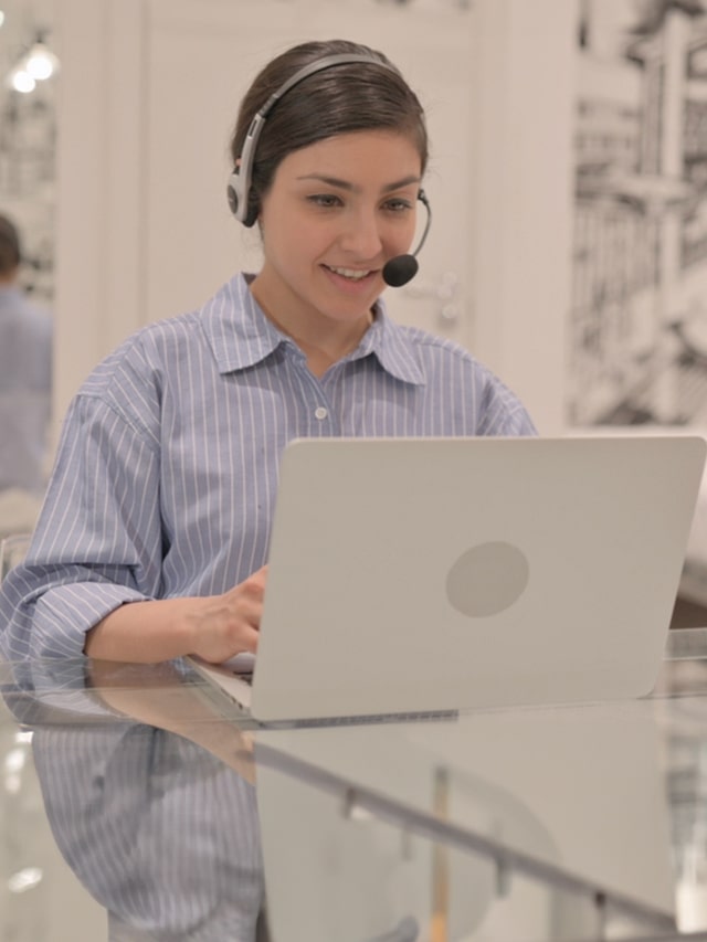 poster-Indian woman in BPO call center; BPO voice jobs, recruitment concept