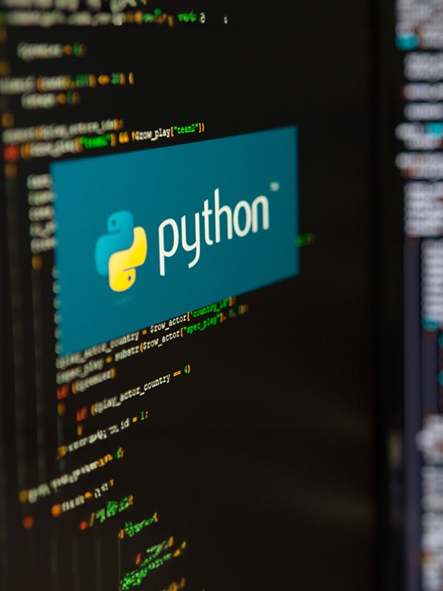 Programming language, Python inscription on the background of computer code; concept of Most Asked Python Coding Interview Questions