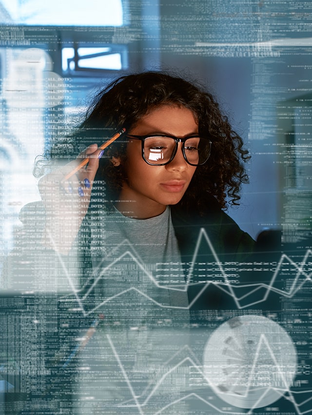 Young female data scientist is thinking about the statistics; Concept of Top Companies Hiring Data engineer in Early July 2024