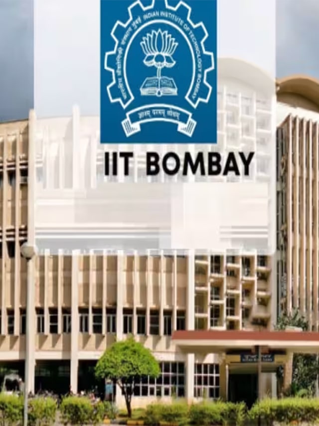 IIT Bombay building with official logo graphic overlay; summer internship concept