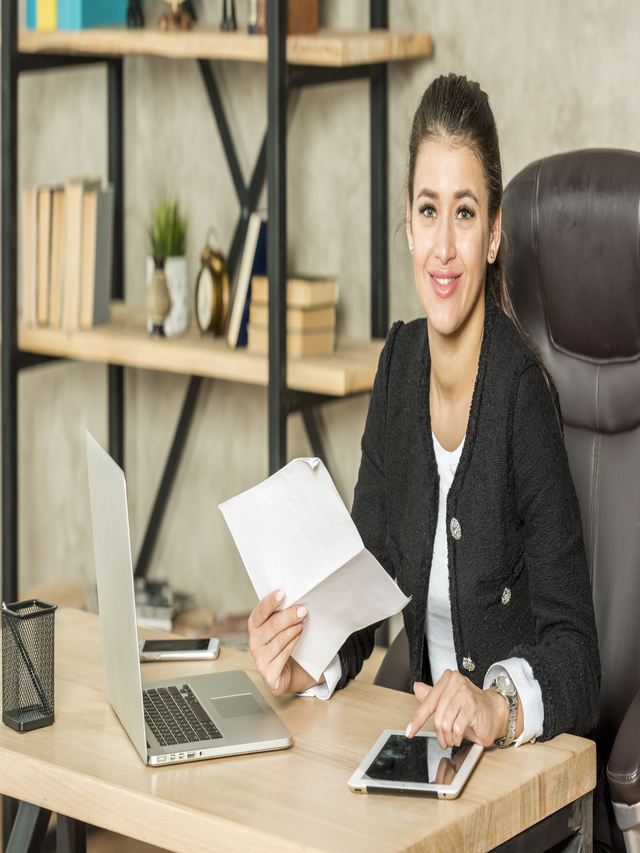 A business Woman working as a chartered accountant. Concept hiring, recruitment, Chartered Accountant Jobs