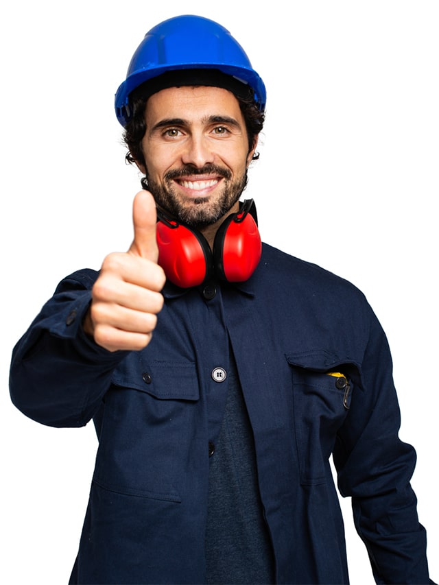 Mechanical Engineer isolated on white giving thumbs up; concept of Mechanical Engineers Hiring in August 2024, Jobs in Mid-August 2024