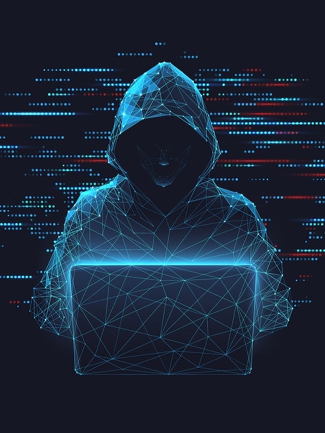cyber security concepts. Abstract polygonal hacker with laptop on technology dark background; concept of How to Start a Career in Cybersecurity?