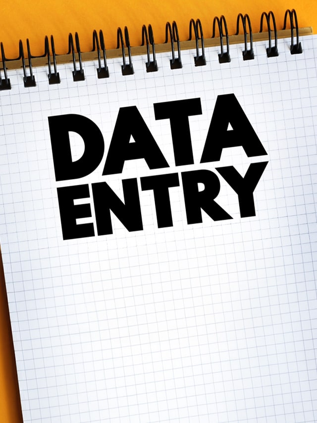 Data Entry written on white notebook; concept of Must-Have Data Entry Skills to Boost Your Resume [2024]