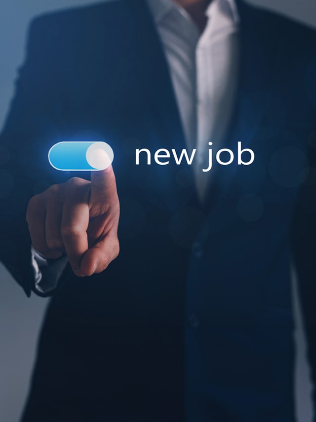 businessman turning virtual switch ON for new job; concept of Job Switching: Important Tips for Tech Professionals in India