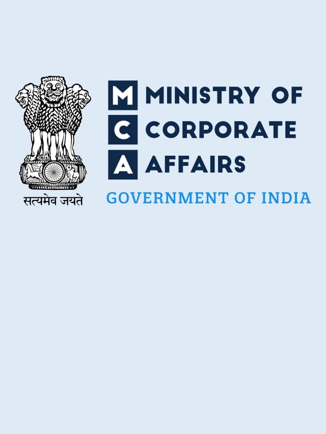 Ministry of corporate affairs, govt. of India logo in cyan background; concept of PM Internship Scheme