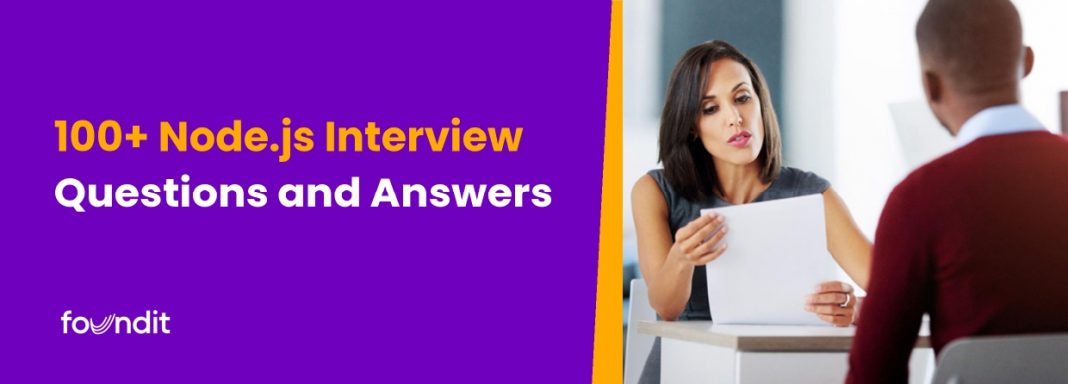 Technical round interview and woman in office with resume cv and man with Node JS team lead